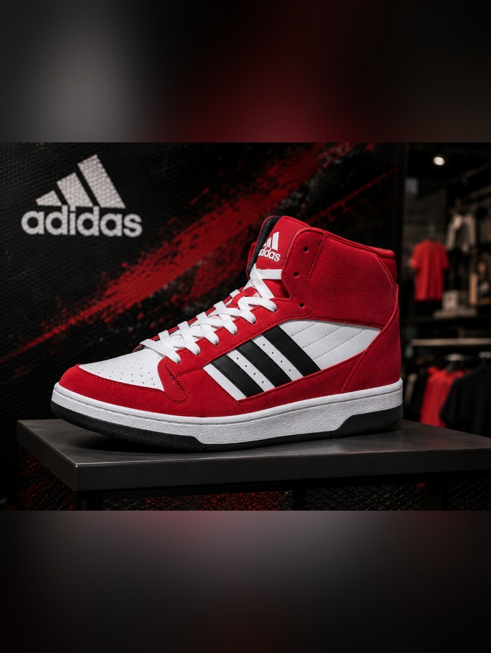 Adidas-BREAK START Mid 'Team Power Red Cloud White'-UNISEX SIZE 8 Men/9 Women